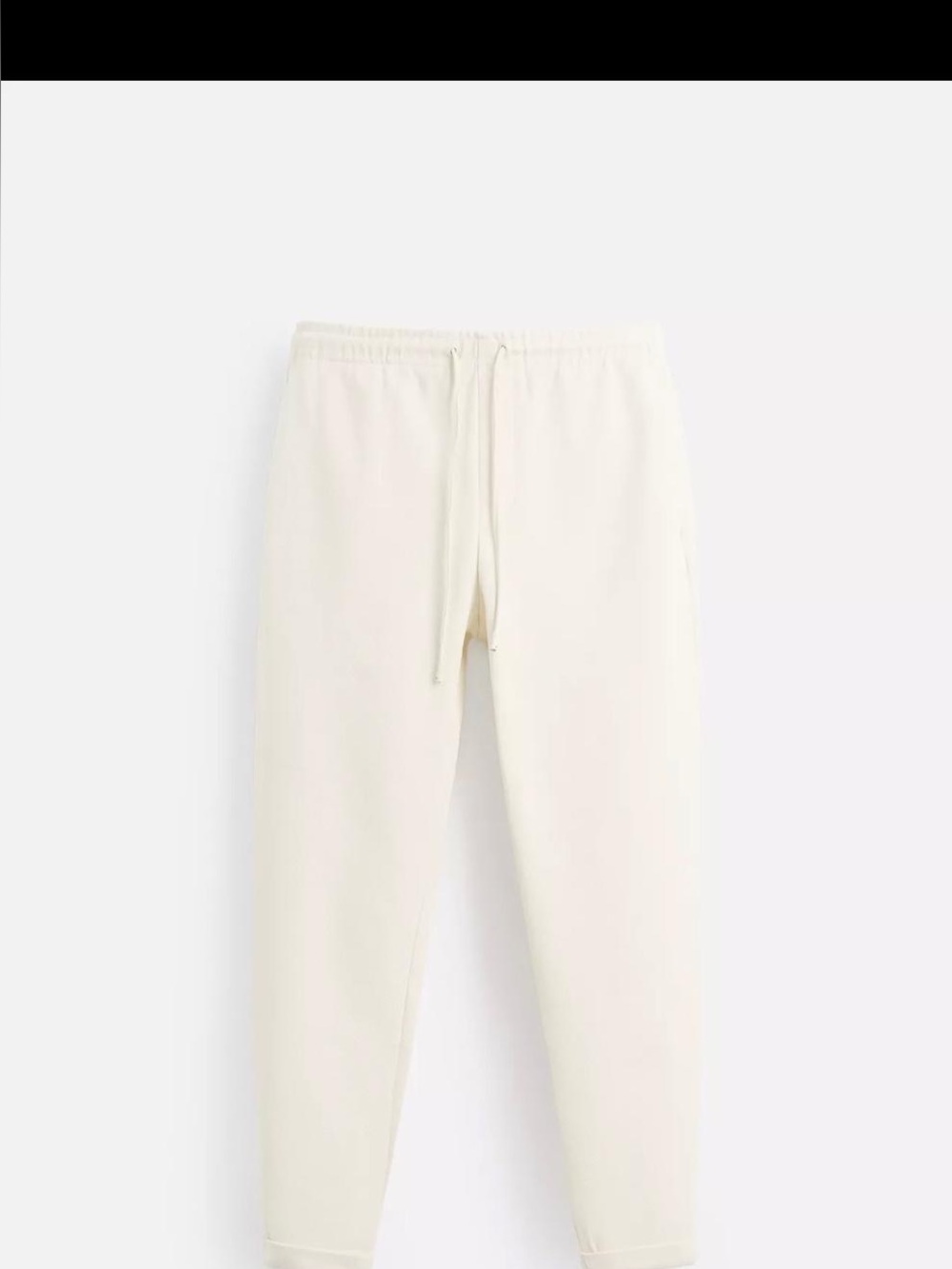 Zara Men's Off-White Drawstring Joggers